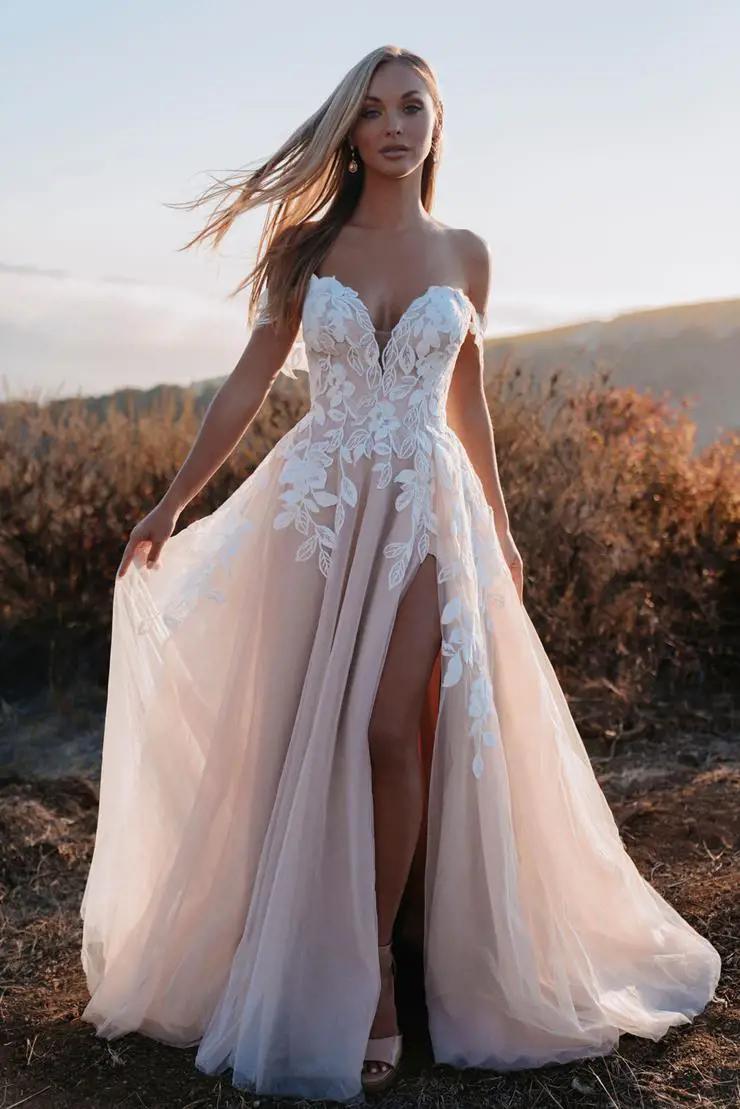 Model wearing a gown by Allure Romance